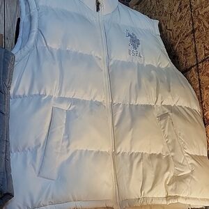 USPA White Puffer Vest